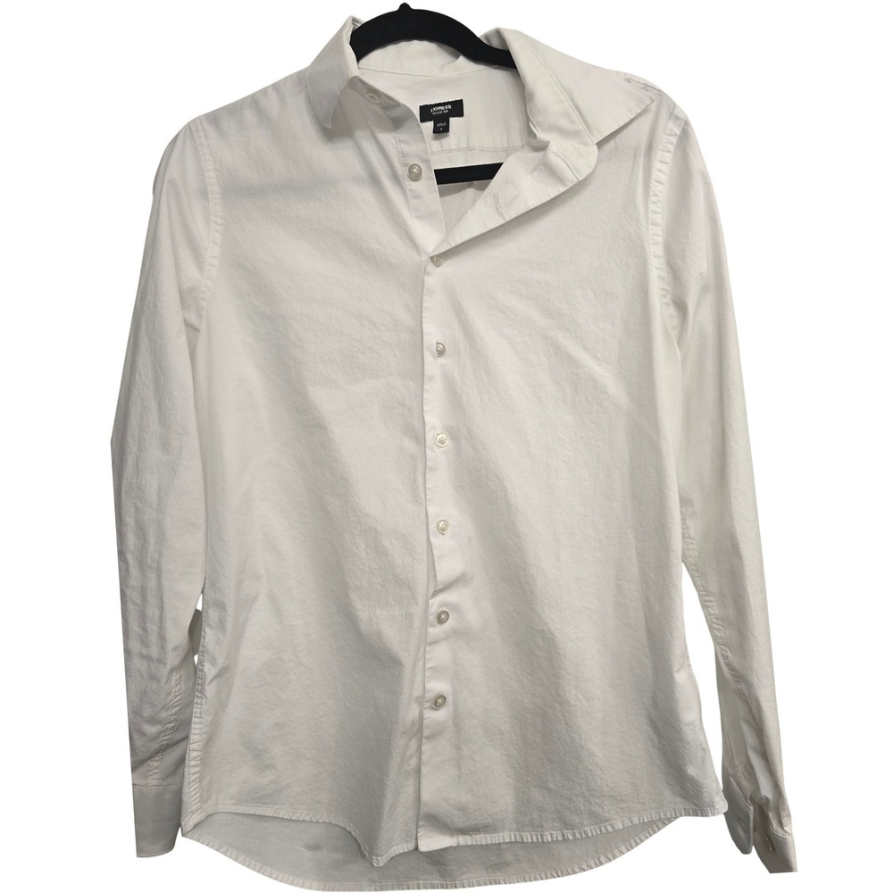 Express Classic White Button Up Small Business Casual Preppy Minimalist Office - Picture 3 of 5